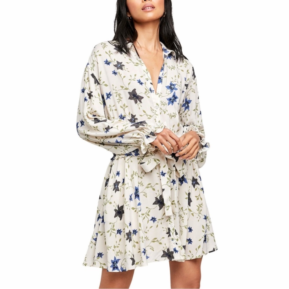 Free People Lighten Up Mini Dress in Tea Combo